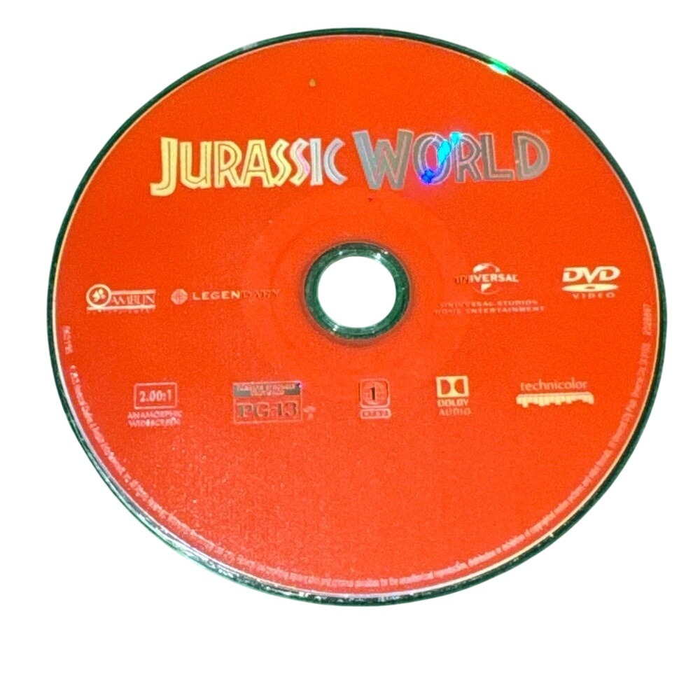 Jurassic World 2015 DVD Disc Only Universal Pictures Dinosaur Movie Tested